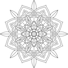 Easy Mandala coloring book simple and basic for beginners, seniors and children. Set of Mehndi flower pattern for Henna drawing and tattoo. Decoration in ethnic oriental, Indian style.