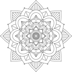 Easy Mandala coloring book simple and basic for beginners, seniors and children. Set of Mehndi flower pattern for Henna drawing and tattoo. Decoration in ethnic oriental, Indian style.