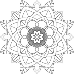 Easy Mandala coloring book simple and basic for beginners, seniors and children. Set of Mehndi flower pattern for Henna drawing and tattoo. Decoration in ethnic oriental, Indian style.