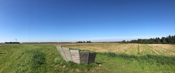 Fototapeta na wymiar Panorama from Lauwersmeer National Park