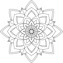 Easy Mandala coloring book simple and basic for beginners, seniors and children. Set of Mehndi flower pattern for Henna drawing and tattoo. Decoration in ethnic oriental, Indian style.