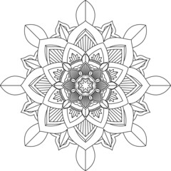 Easy Mandala coloring book simple and basic for beginners, seniors and children. Set of Mehndi flower pattern for Henna drawing and tattoo. Decoration in ethnic oriental, Indian style.