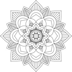 Easy Mandala coloring book simple and basic for beginners, seniors and children. Set of Mehndi flower pattern for Henna drawing and tattoo. Decoration in ethnic oriental, Indian style.