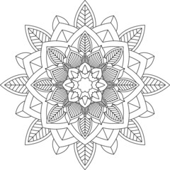 Easy Mandala coloring book simple and basic for beginners, seniors and children. Set of Mehndi flower pattern for Henna drawing and tattoo. Decoration in ethnic oriental, Indian style.