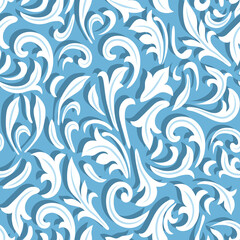 Frosty seamless pattern. Christmas. You can use for fabric, paper, wallpaper, wrapping, packaging. Vector illustration in stylized style