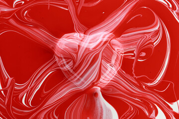 Red heart with white and red paint splashes