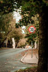 speed limit warning sign in europe