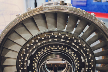 section model of a historic jet engine.