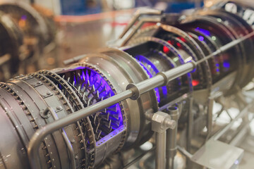 section model of a historic jet engine.