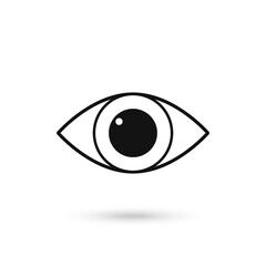 Obraz premium Simple eye icon vector. Eyesight pictogram in flat style.