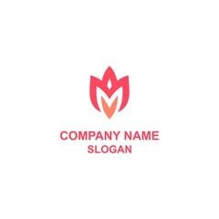 MM letter initial logo, M in bold style, and M in negative space style in one logo.
