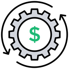 
Line icon revenue engine, revenue generation
