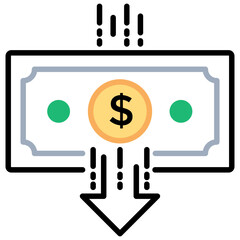 
Line icon money, currency 
