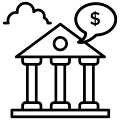 
Line icon bank, bank account 
