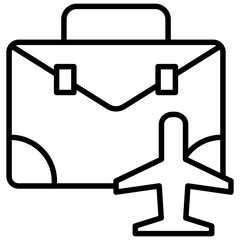 
Line icon business travel, business meeting 
