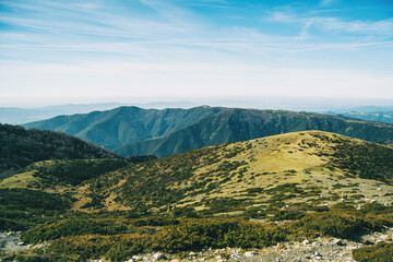 Landscape of some hills and mountains covered of vegetation