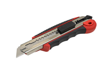 Multifunctional knife with a retractable blade isolated on a white background