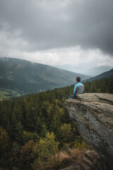 Alone in the nature with the best view of moody mountains