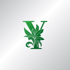Letter Y Monogram Nature Green Leaves Logo Icon Vector Design