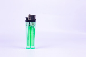 green lighter isolated on white background,