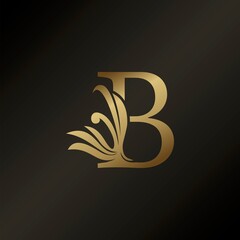 Monogram Letter B Luxury Swirl Ornate Decorative Logo Icon Vector Design