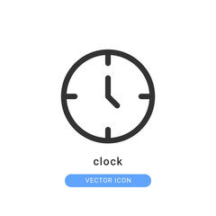 clock icon vector illustration. clock icon outline design.