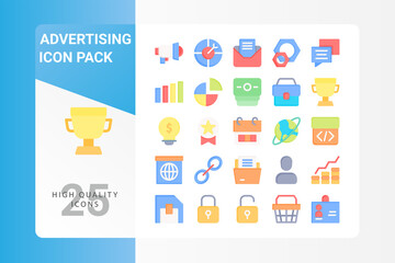 Advertising icon pack for your web site design, logo, app, UI. Vector graphics illustration and editable stroke. EPS 10.