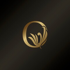 Monogram Letter Q Luxury Swirl Ornate Decorative Logo Icon Vector Design