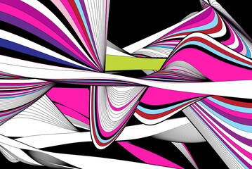 Abstract linear vector background with waves and stripes