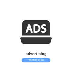 Advertising icon vector illustration. Advertising icon glyph design.
