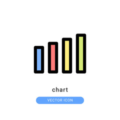 chart icon vector illustration. chart icon lineal color design.