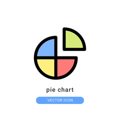 pie chart icon vector illustration. pie chart icon lineal color design.