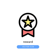 reward icon vector illustration. reward icon lineal color design.