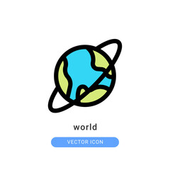 world icon vector illustration. world icon lineal color design.