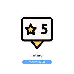 rating icon vector illustration. rating icon lineal color design.