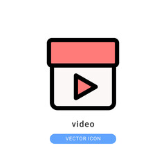 video streaming icon vector illustration. video streaming icon lineal color design.