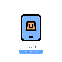 Fototapeta premium mobile icon vector illustration. mobile icon lineal color design.