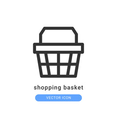 shopping basket icon vector illustration. shopping basket icon outline design.