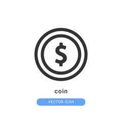 coin icon vector illustration. coin icon outline design.