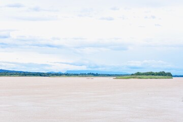 Navel of Mekong River Between Thailand-Laos Borders
