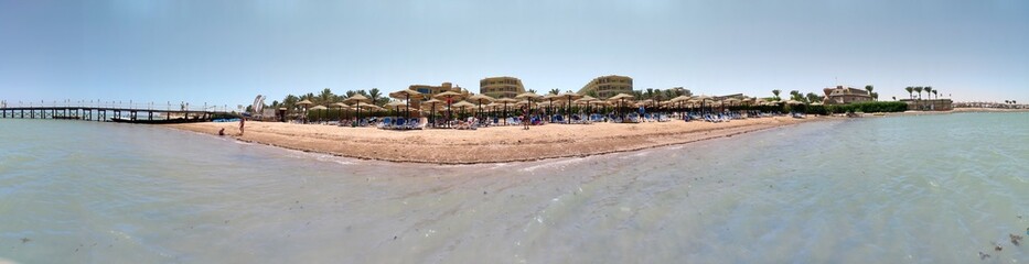 Pier and the Red Sea in Egypt, seaside panoramic photo wallpaper