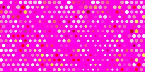 Light pink, yellow vector background with bubbles.