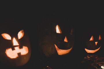 Glowing pumpkin for halloween night