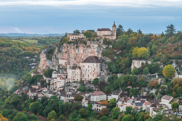 views to rocamadour city, France