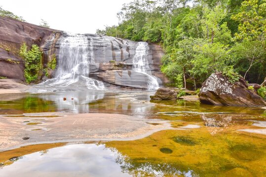Chet Si Waterfall in Bueng Kan Province, Thailand
