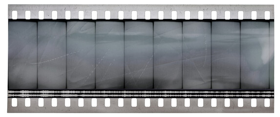 long concept filmstrip with empty/blank frames or cells for your image content isolated on white...