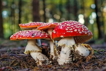 fly mushroom in forest