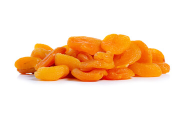 dried apricots fruit on a white background isolation