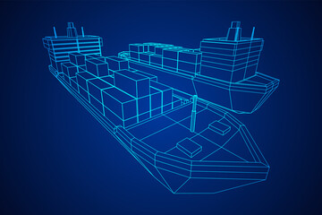 Heavy dry cargo ship of bulk carrier