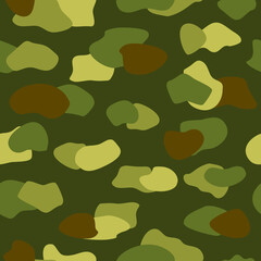 Military background. Haki.Camouflage. Different shades of green spots. Seamless vector ornament.